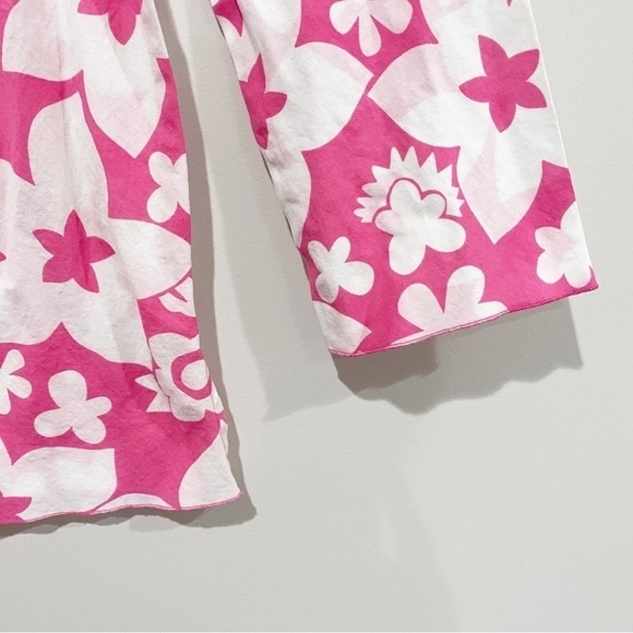 MINI BODEN Floral Tunic Top Pink White Beachy Tropical Barbiecore Size 9-10 year - Picture 4 of 10